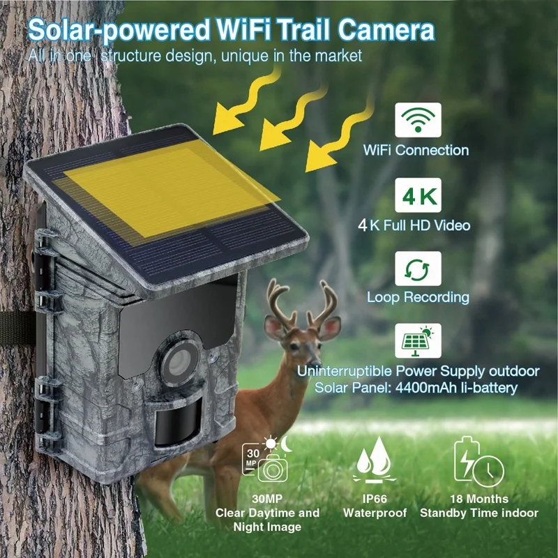 Kamera Perangkap Satwa Liar 4K - Trail Camera Solar Panel Powered ulasan dan harga