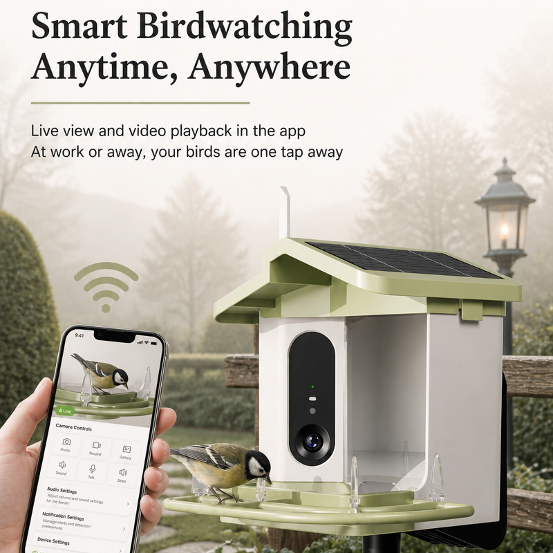 Pengumpan Burung Tenaga Surya  - Bird Feeder Camera Wifi Smart Ai ulasan dan harga