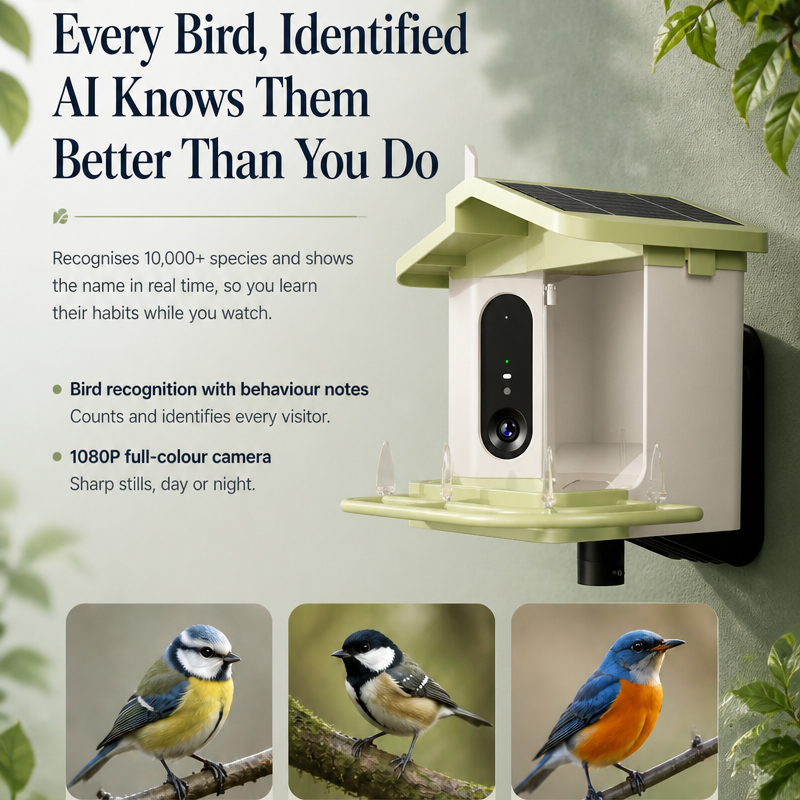 Alat Pemberi Makan Burung Cerd - Bird Feeder Camera Wifi Smart Ai ulasan dan harga