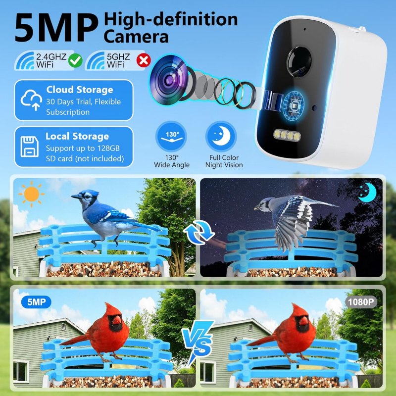 Pengumpan Burung Pintar WiFi d - Bird Feeder Camera Wifi Smart Ai ulasan dan harga